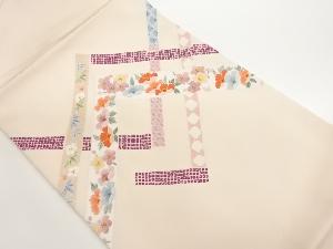 塩瀬牡丹に梅・古典柄模様織出し名古屋帯